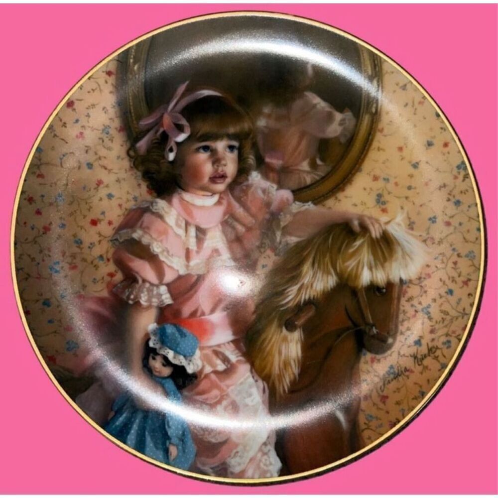 2 Vintage Reco Collector Plates Little Tutor & Amy's Magic